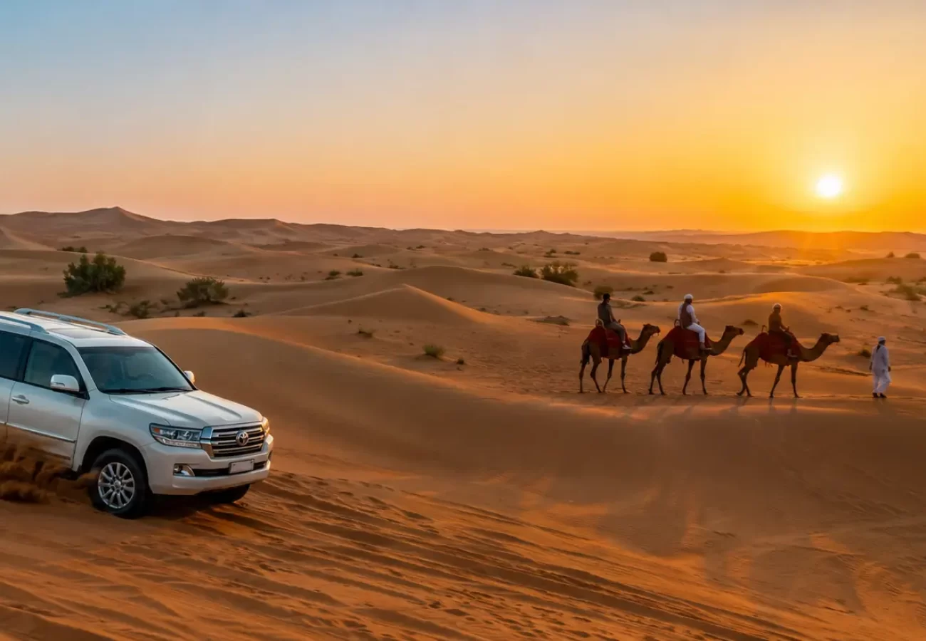 Desert Drive and Camel Caravan